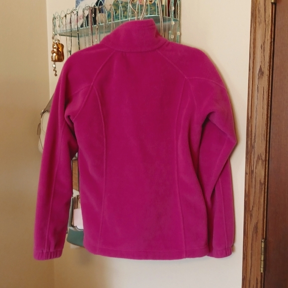 Columbia Fleece Jacket Small Fushia Pink Full Zip, Zip Pockets, Inside Pockets - Picture 4 of 8